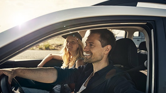 Man and woman in car