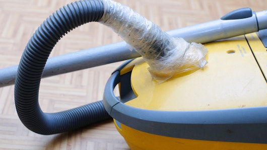 Broken and repaired vacuum cleaner.