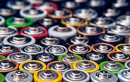 Bunch of disposable AA batteries.