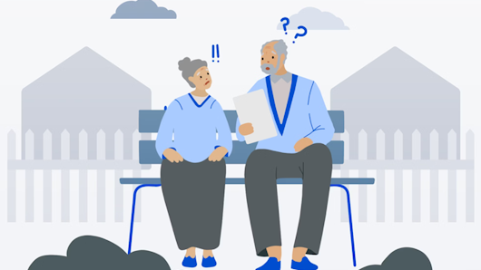 Image of an elderly couple on a bench