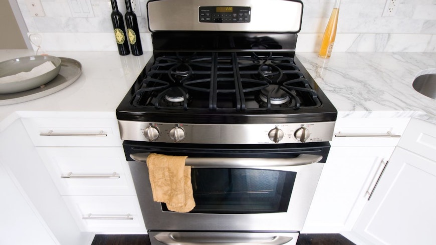 Image of a freestanding oven in a kitchen