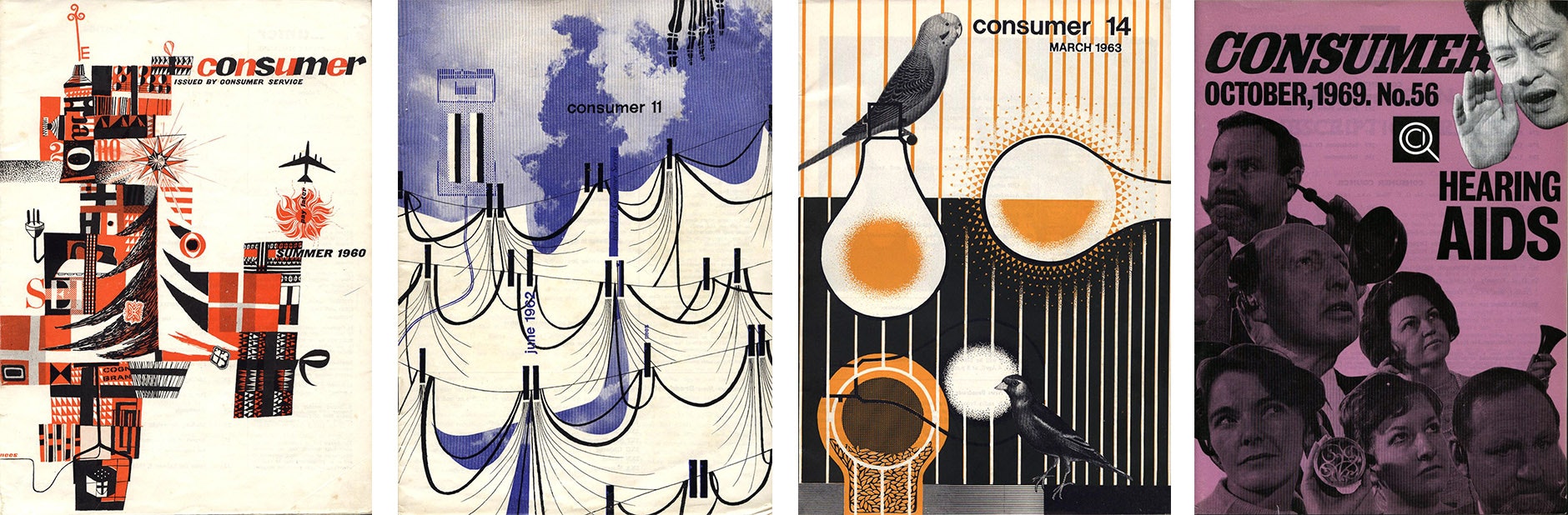 Consumer magazine covers from 1960s.