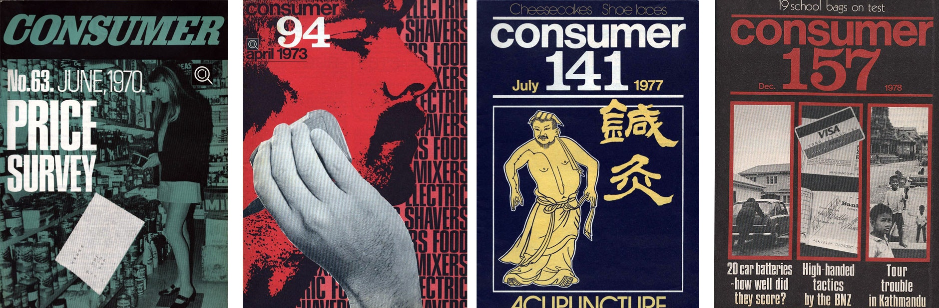 Consumer NZ magazine covers from the 1970s.