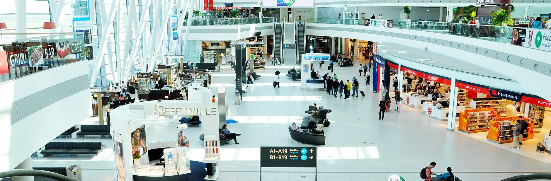 Airport with duty-free store.