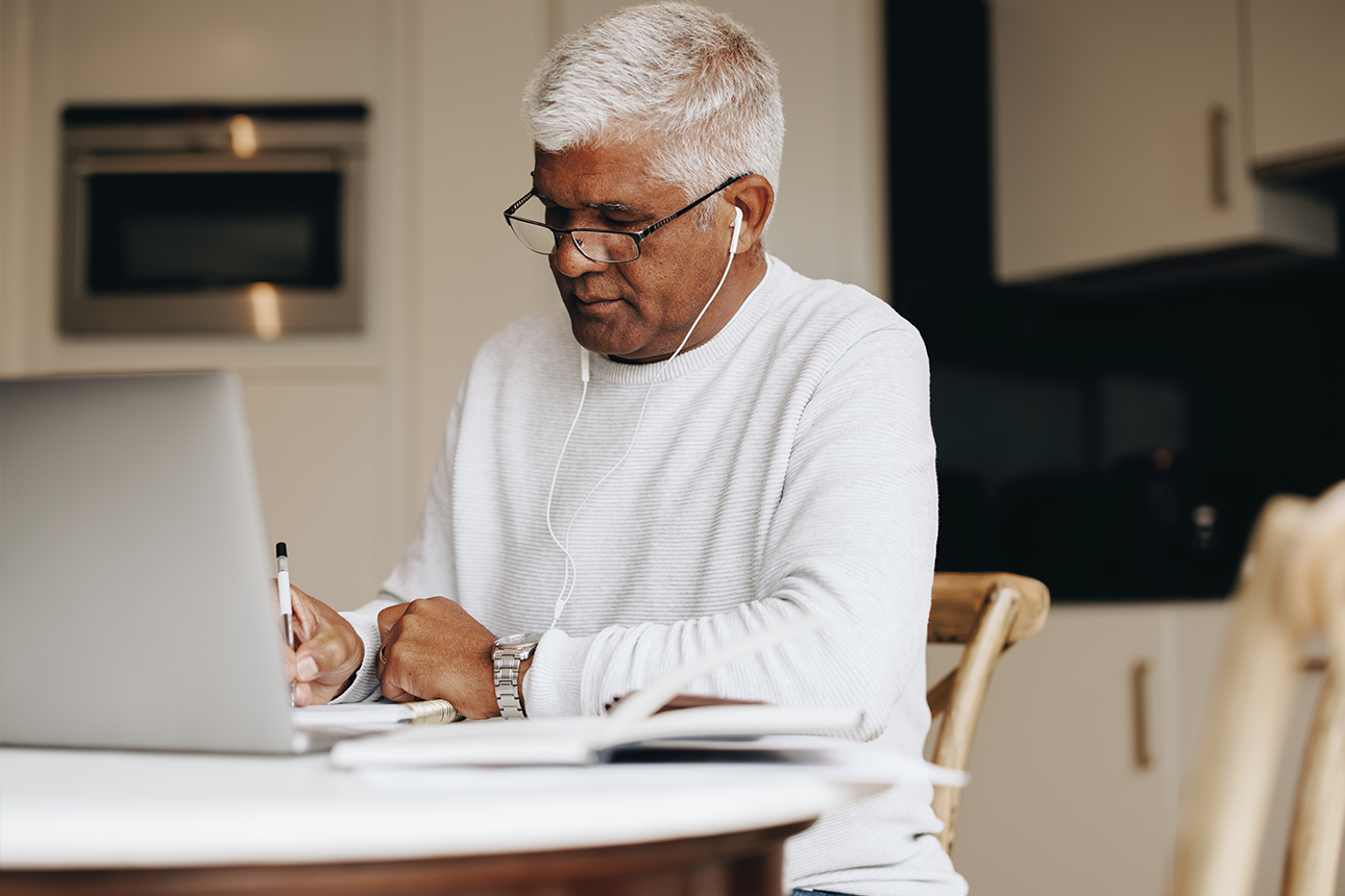 Person working from home.