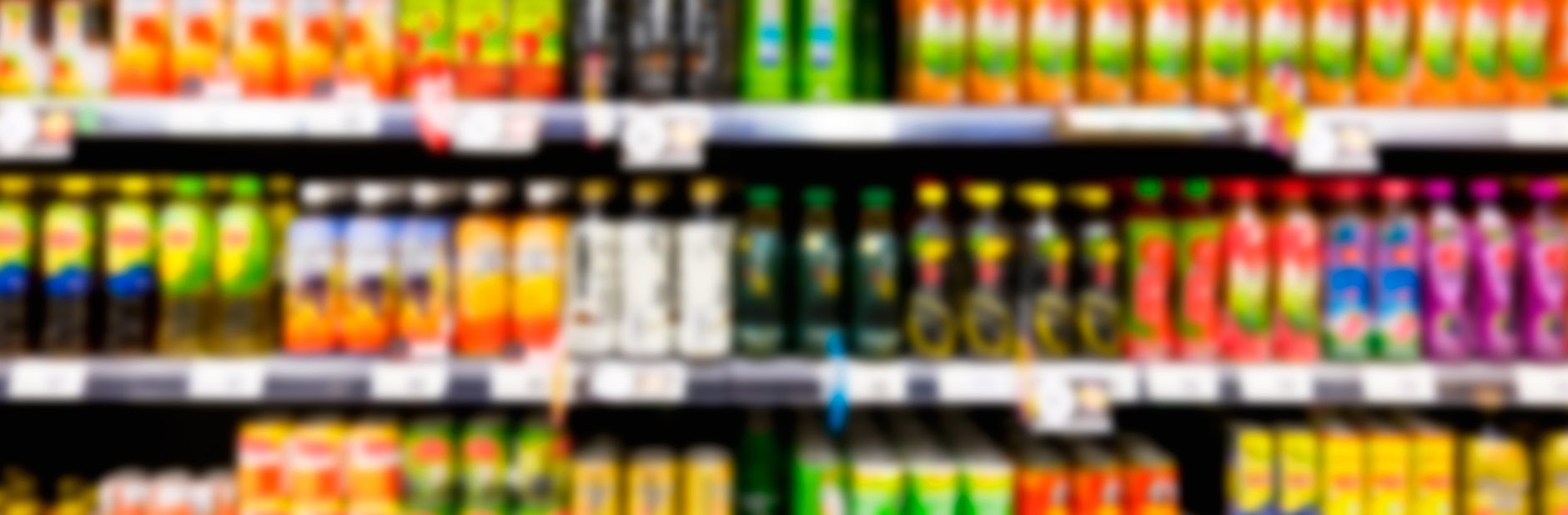 Drinks on a supermarket shelf