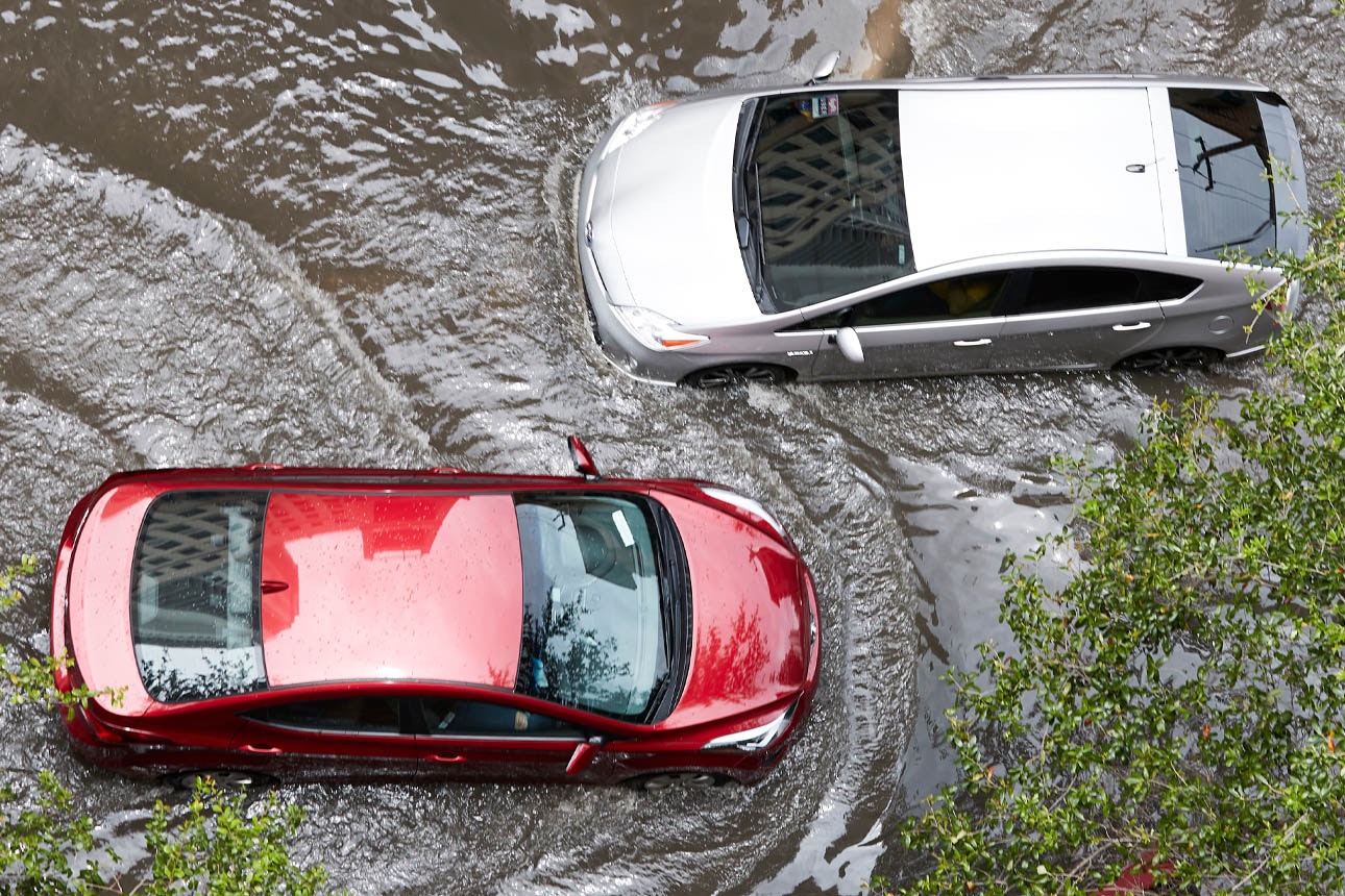 Photo of flooded cars