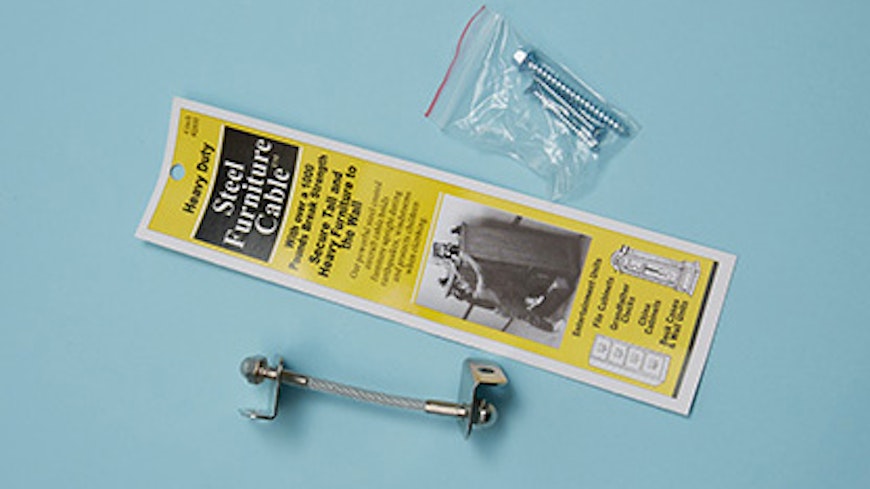 Quakehold steel furniture cable
