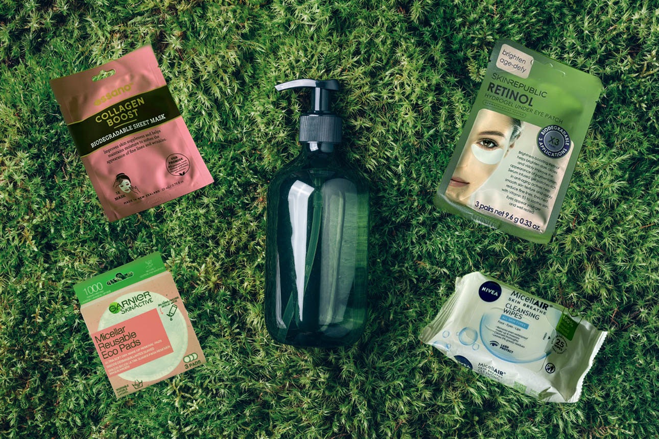 Image of cosmetics on grass