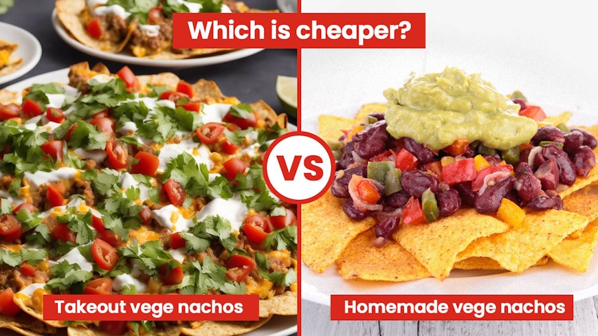 Image of takeout nachos versus homemade nachos