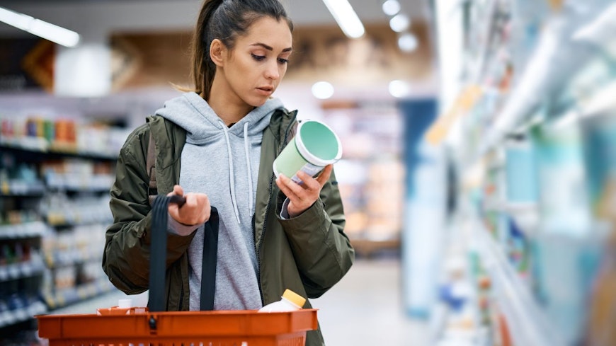 Woman with a grocery basket
