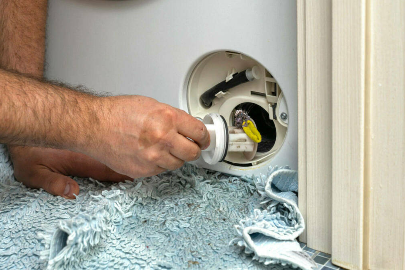 Image of a washing machine drain