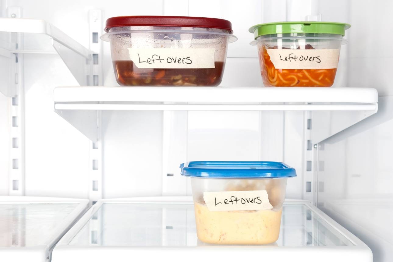 Image of left over food in the fridge