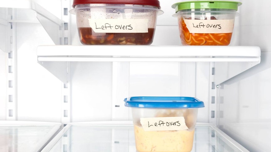 Image of left over food in the fridge