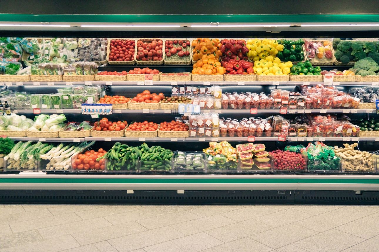 Image of vegetables at a supermarket