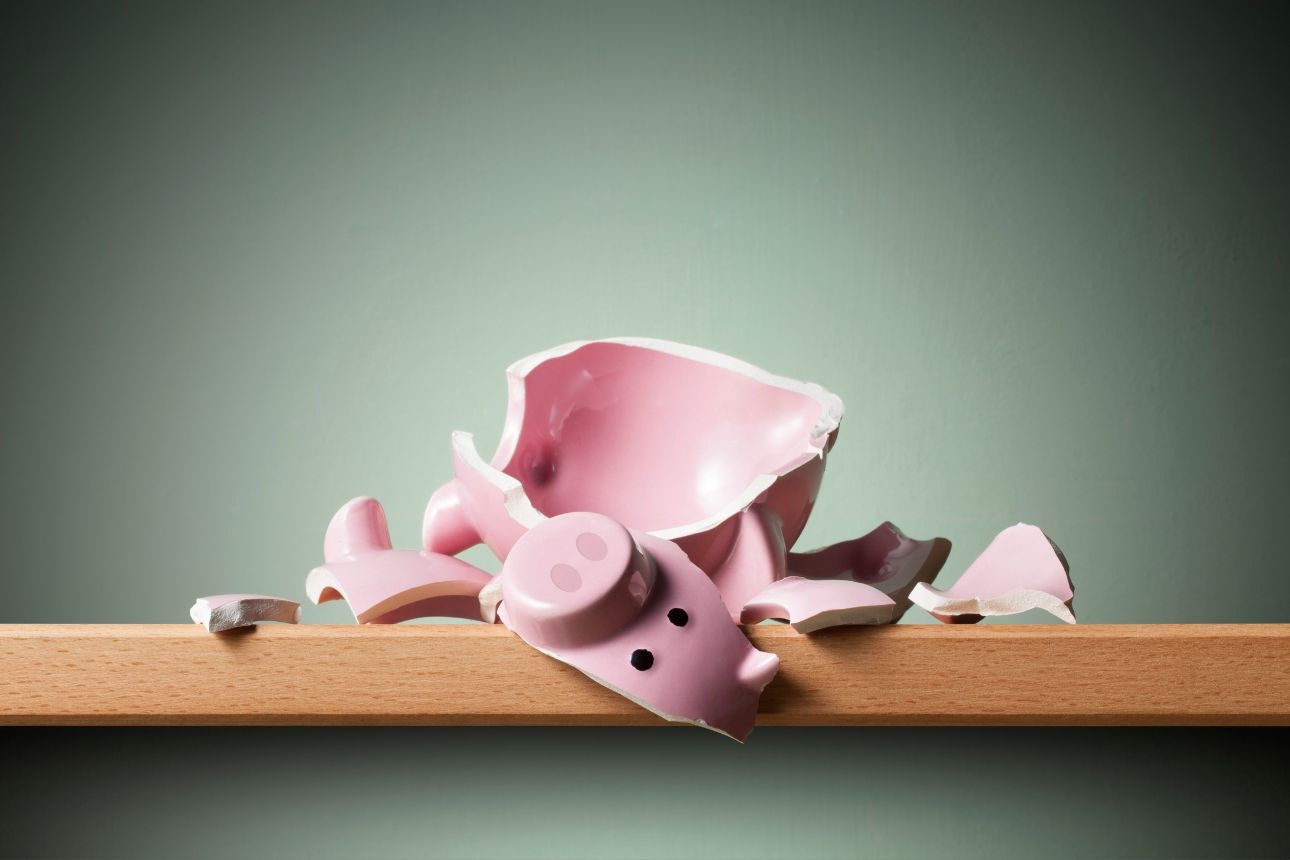 Image of a broken piggy bank