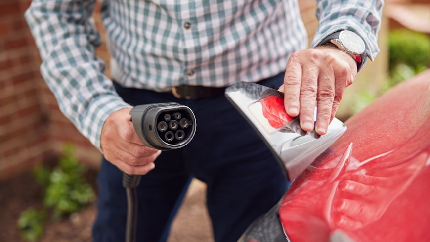 Image of a charging EV