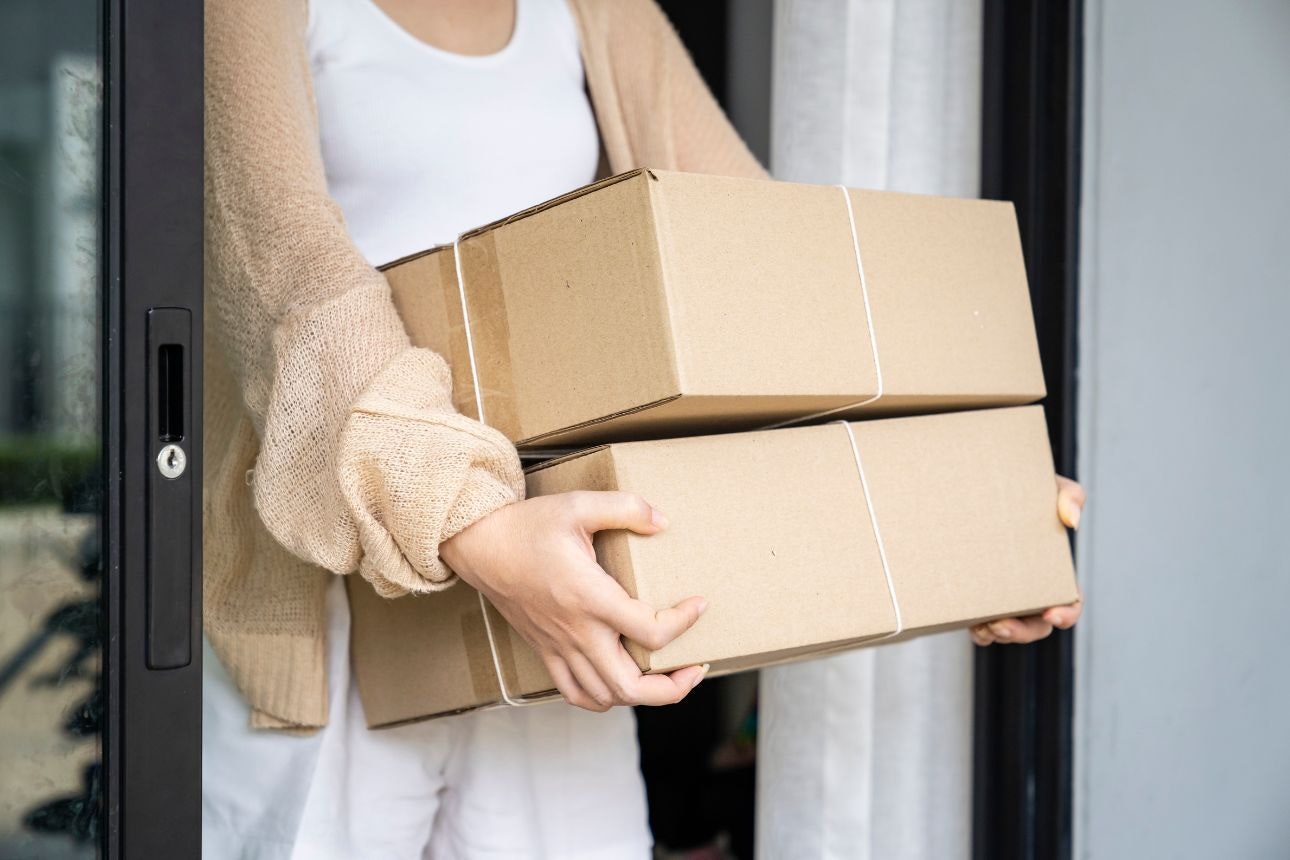 Woman holding parcels