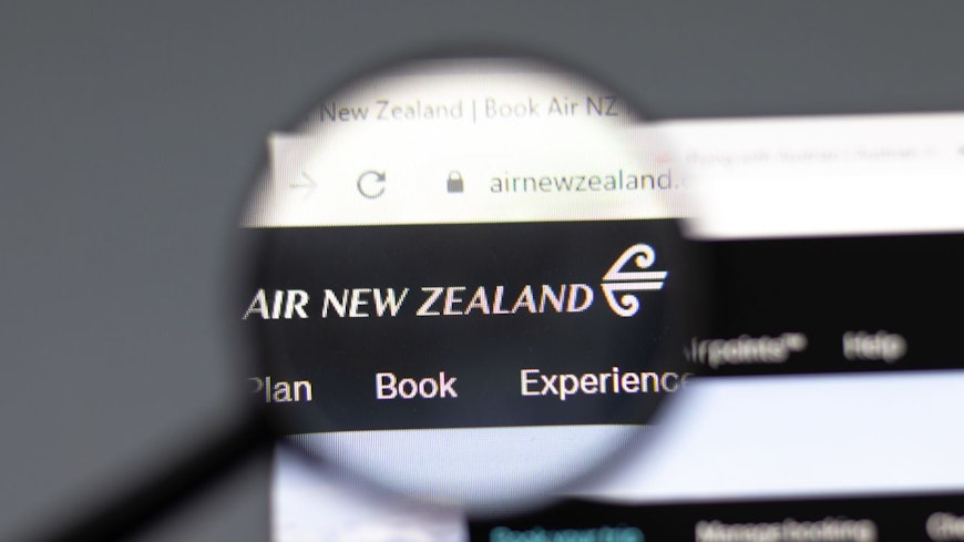 Image of Air New Zealand website