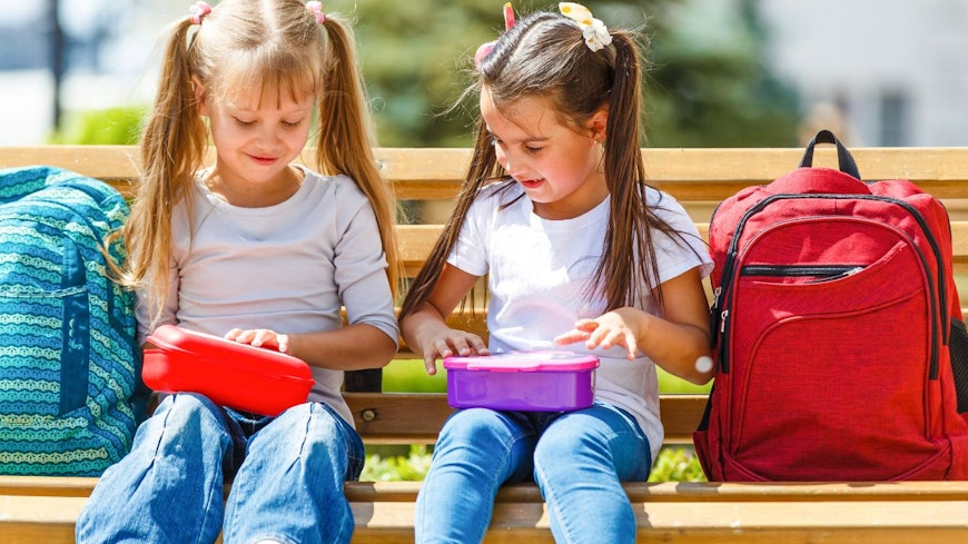 Photo of kids with a lunchbox