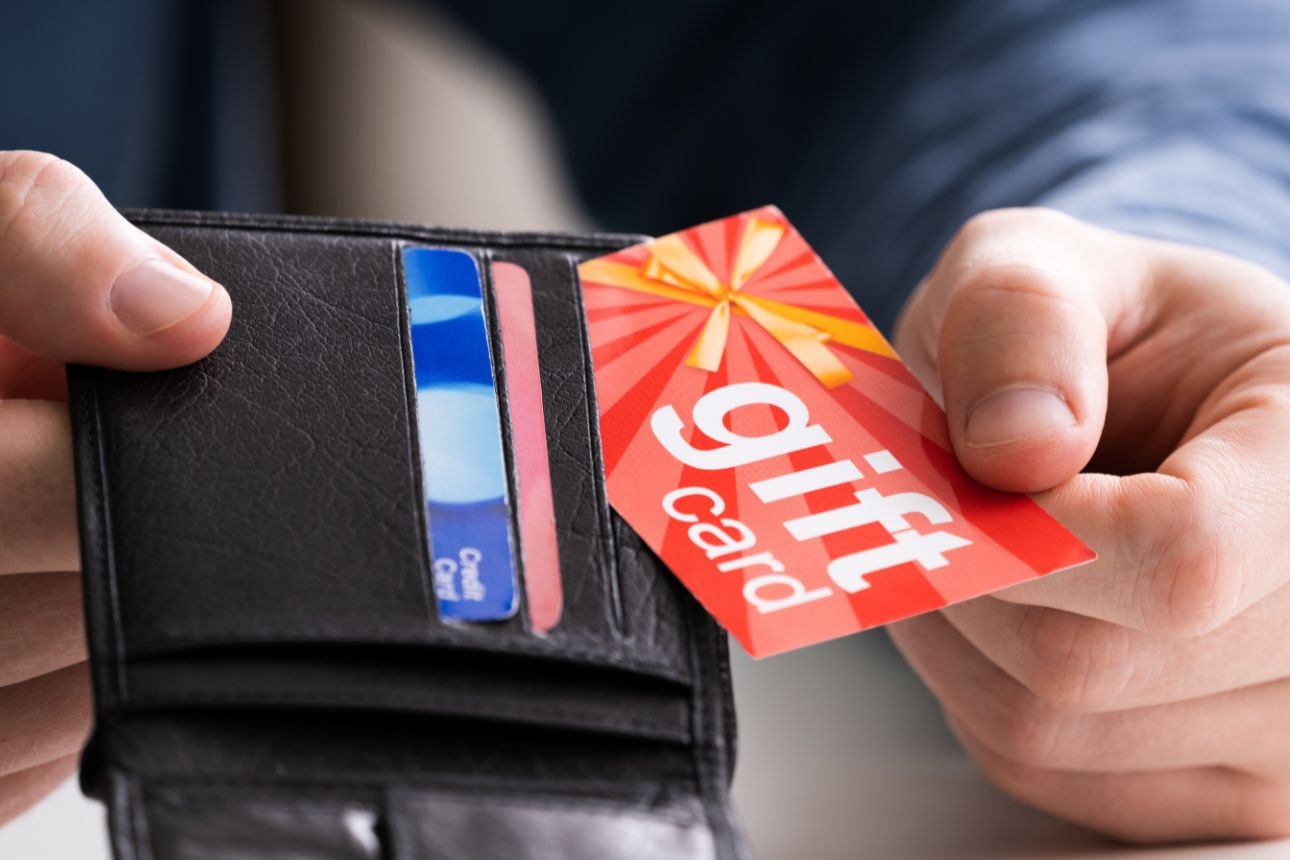 Gift card in a wallet