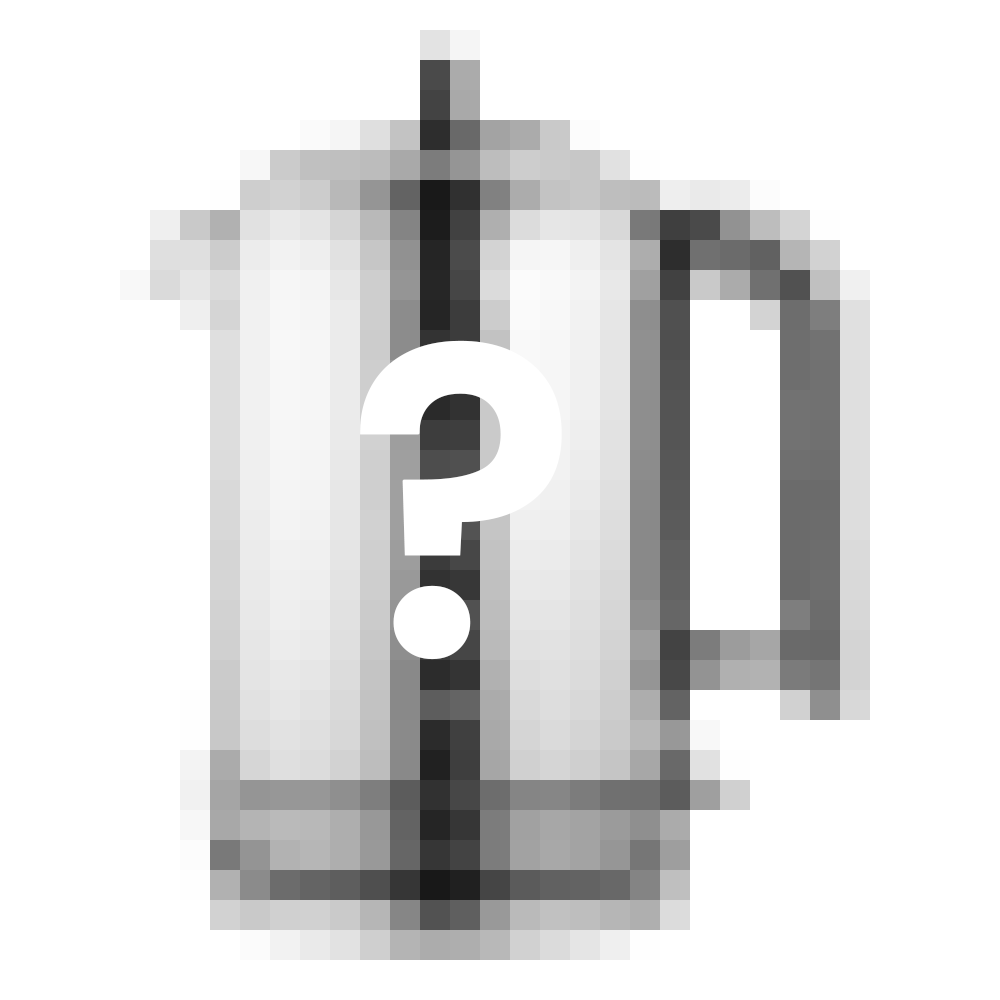 Graphic of kettle with question mark symbol.