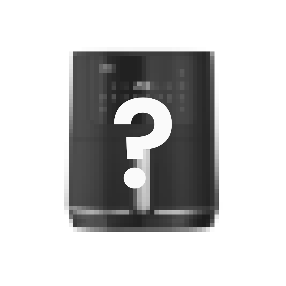 Graphic of an air fryer with question mark symbol.