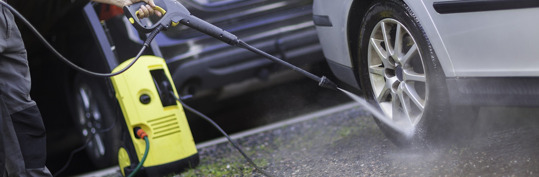 waterblasting a car