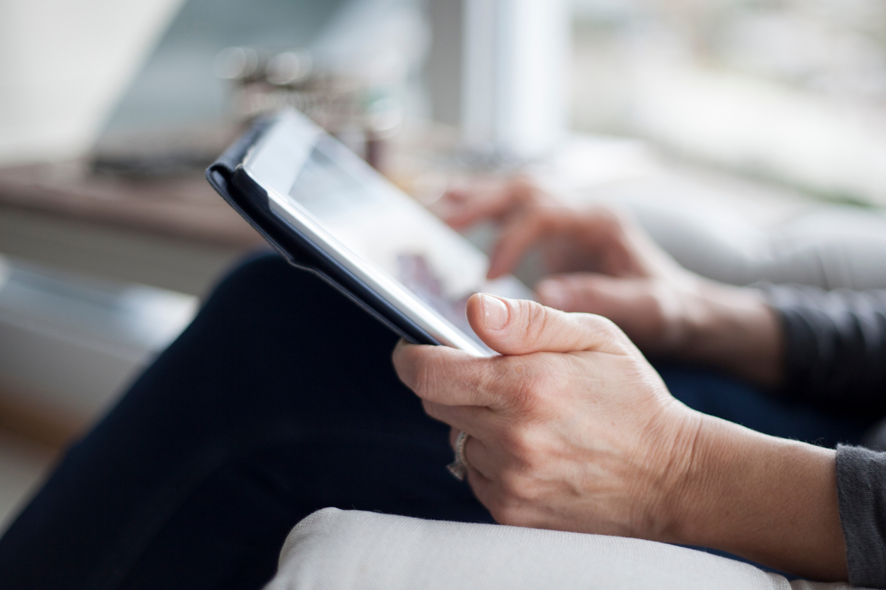 Image of a person using a tablet