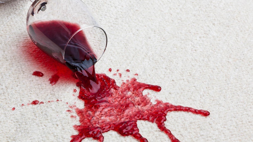 Image of spilt wine on carpet