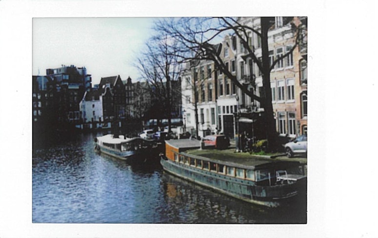 Photo of a canal in Amsterdam, printed with the Fujifilm Instax Mini Link.