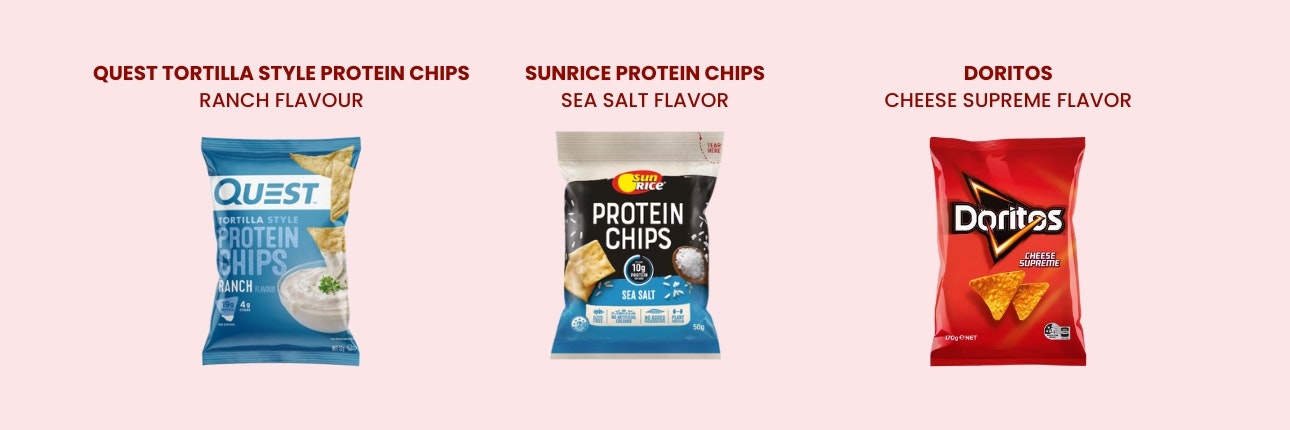 Three packets of chips.