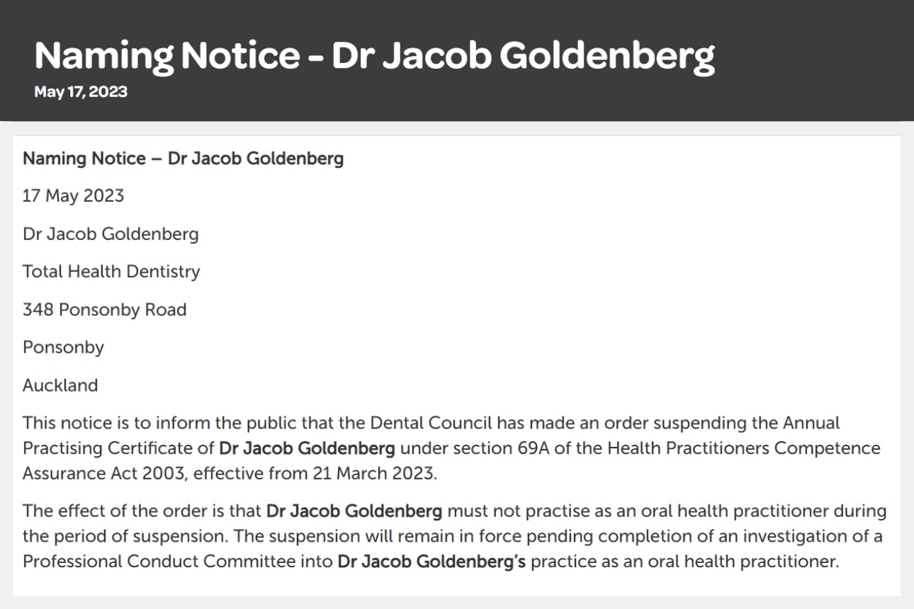 Image of suspension notice