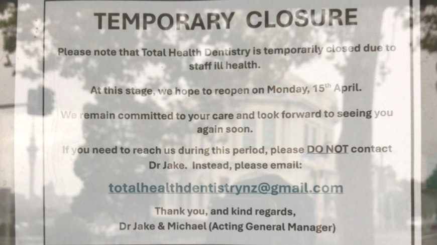 Image of closure notice