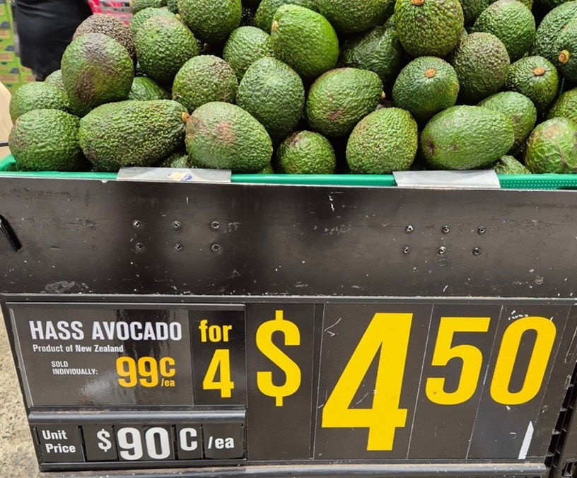 Confusing avocado prices.