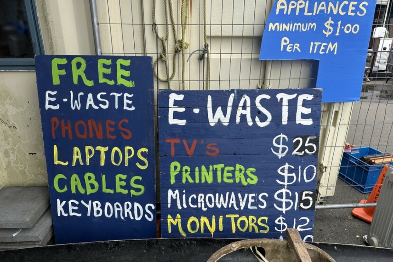 E-waste signs.