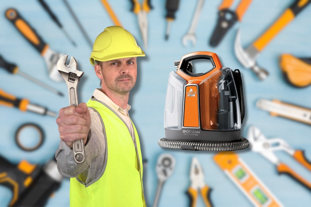 Bryan Wall with Bissell carpet spot cleaner.