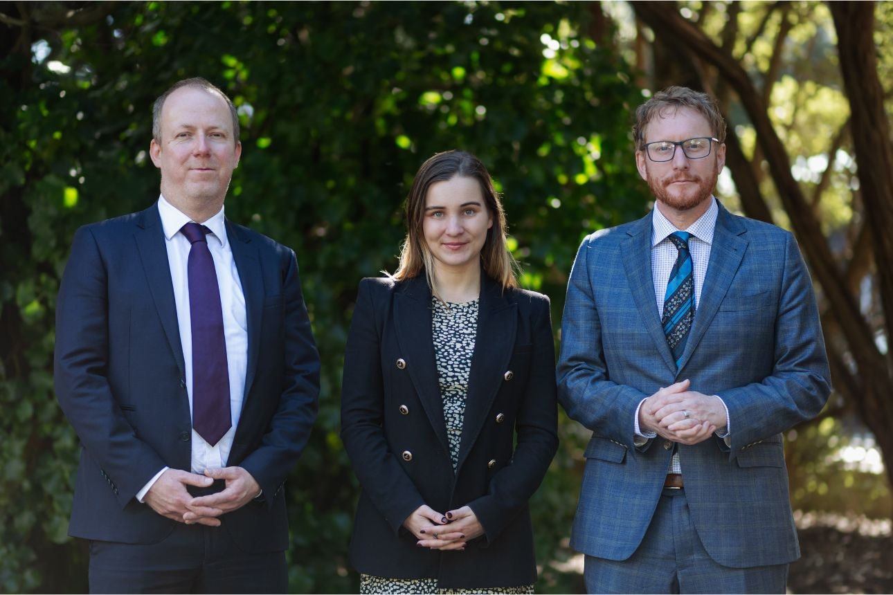 Dr Matt Hall, Environmental Law Initiative; Jessica Palairet, Lawyers for Climate Action New Zealand; Jon Duffy, Consumer NZ. Photo credit: Celeste Fontaine