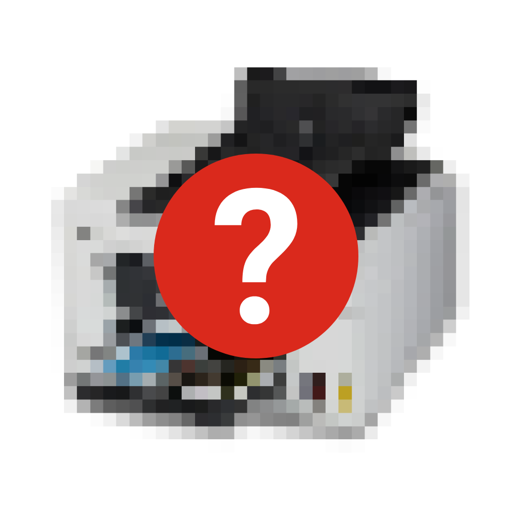 Graphic of printer with question mark symbol.