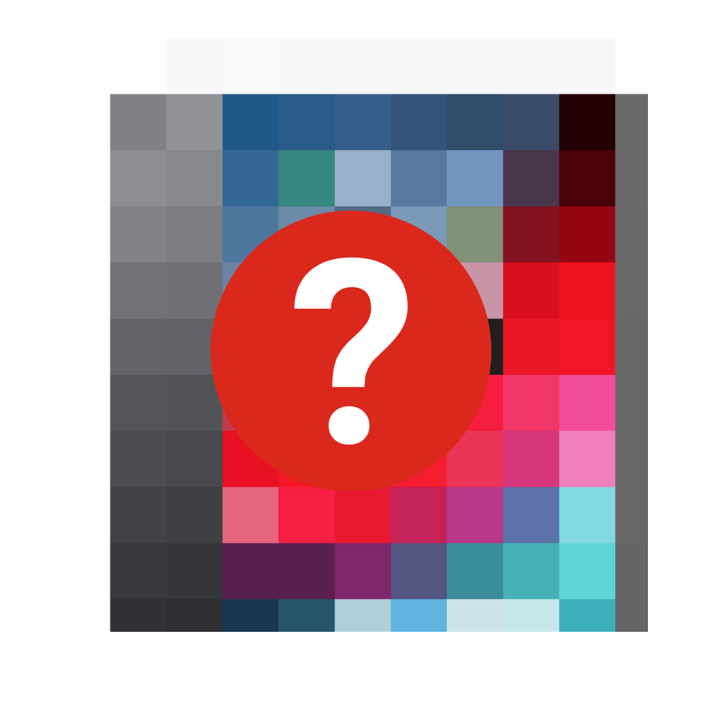 Graphic of tablet with question mark symbol.