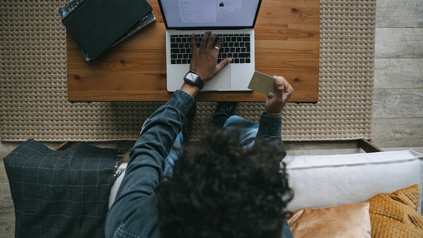 Person buying online.