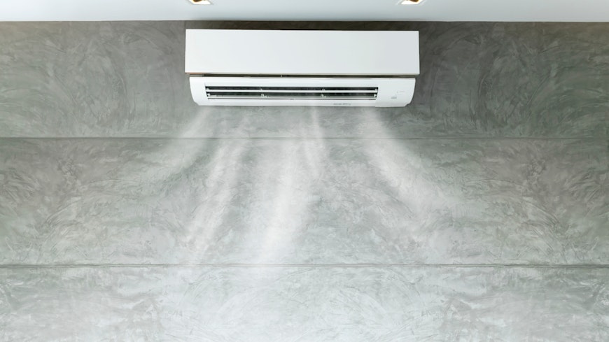 Heat pump blowing cool air.