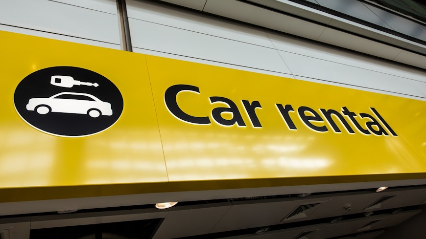 Car rental sign.